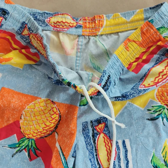 Unique Vintage Pineapple Print Men's Swim Shorts L - Picture 4 of 8